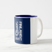 フィンランドの地図のマグ-ラハティ-スタイル、色を選んで下さい ツートーンマグカップ (正面右)