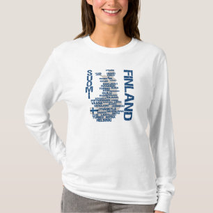 フィンランドの地図のワイシャツ-スタイル及び色を選んで下さい Tシャツ