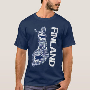 フィンランドの地図のワイシャツ-スタイル及び色を選んで下さい Tシャツ