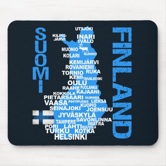 フィンランドの地図のmousepad マウスパッド (正面)