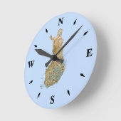 フィンランドの地図時計 ラウンド壁時計 (傾斜)