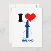 フィンランドの地図 ポストカード (正面/裏面)
