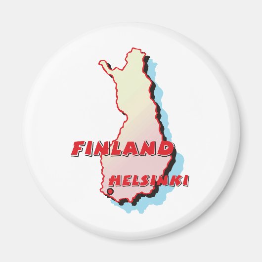 フィンランドの地図 マグネット (正面)