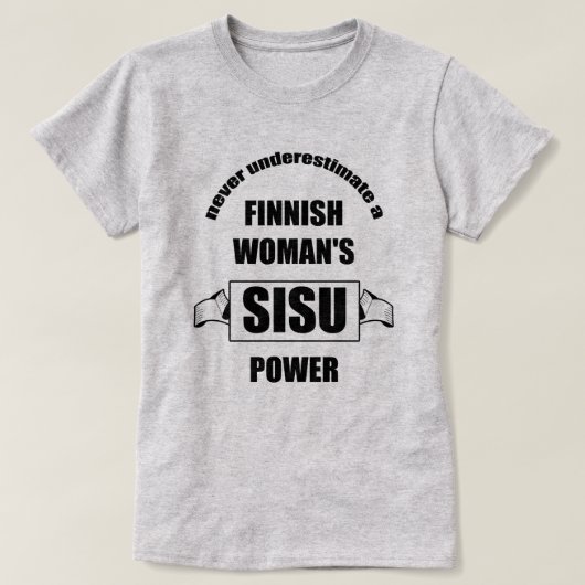 フィンランドの女性SISU力 Tシャツ (デザイン正面)