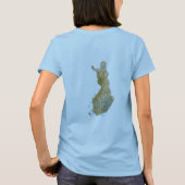 フィンランドの旗と地図とテキストのTシャツ Tシャツ (裏面)