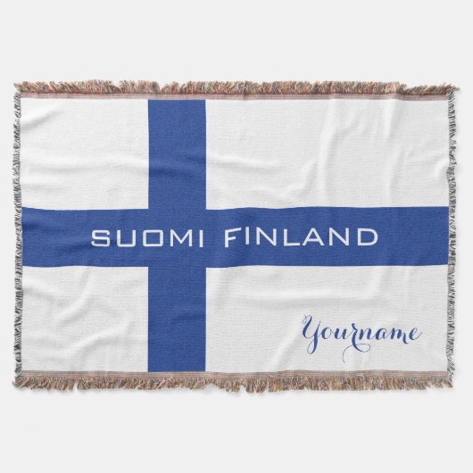 フィンランドの旗のカスタムな投球毛布 スローブランケット (正面)