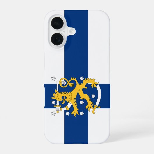 フィンランドの旗のスマホケース iPhone 16ケース (裏面)