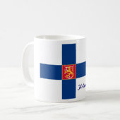 フィンランドの旗のマグ コーヒーマグカップ (正面左)