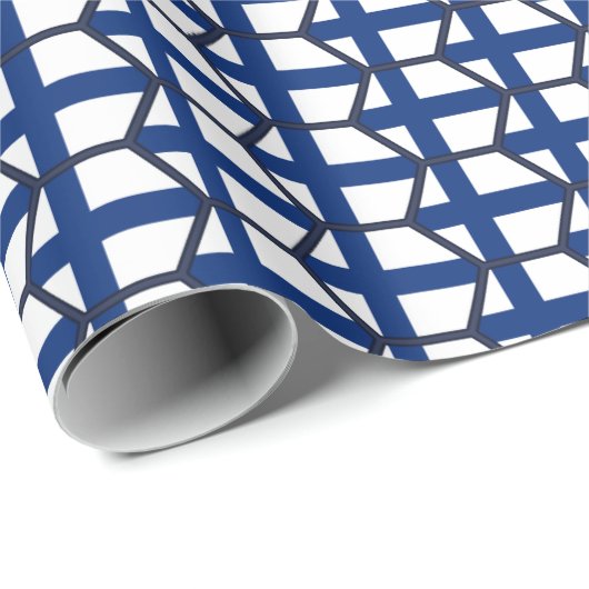 フィンランドの旗の蜜蜂の巣の包装紙 ラッピングペーパー (ロールコーナー)