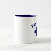 フィンランドの旗 ツートーンマグカップ (中央)