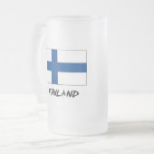 フィンランドの旗 フロストグラスビールジョッキ (正面左)