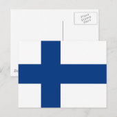 フィンランドの旗 ポストカード (正面/裏面)