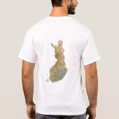 フィンランドの旗＋地図＋テキストTシャツ Tシャツ (裏面)