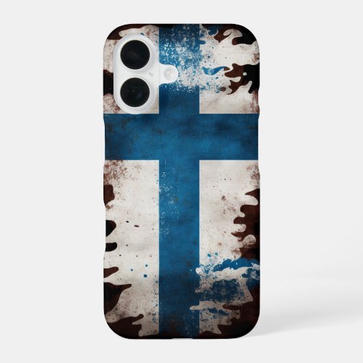 フィンランドの旗 iPhone 16ケース (裏面)