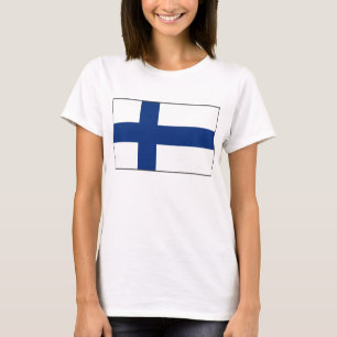 フィンランドの旗Xの地図のTシャツ Tシャツ