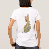 フィンランドの旗Xの地図のTシャツ Tシャツ (裏面)