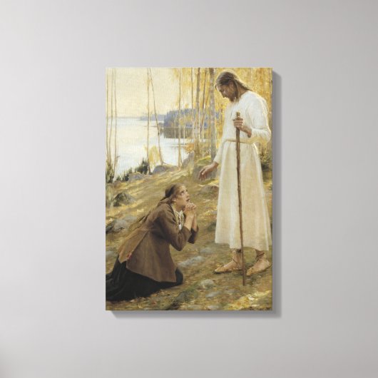 フィンランドの田舎のキリストとマリア・マグダレネ キャンバスプリント (正面)