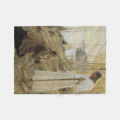 フィンランドの田舎のキリストとマリア・マグダレネ フリースブランケット (正面(横))