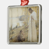 フィンランドの田舎のキリストとマリア・マグダレネ メタルオーナメント (左)