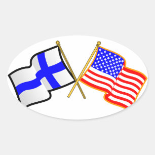 フィンランドの米国国旗 楕円形シール