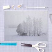 フィンランドの荒涼とした冬の霜の降りた客室  薄葉紙 (クラフト)