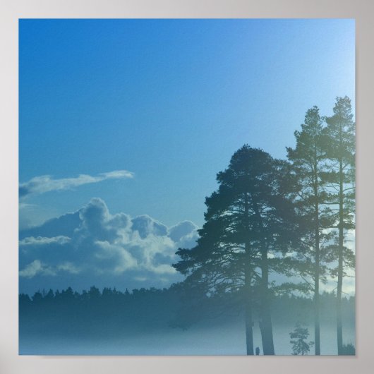 フィンランドの霧の多い湖 ポスター (正面)