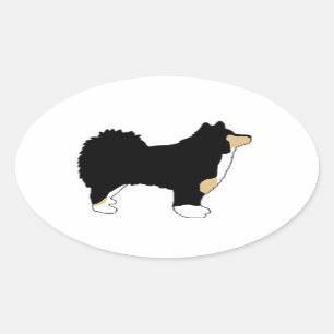 フィンランドのlapphund色のシルエット 楕円形シール
