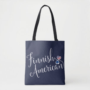 フィンランドアメリカン絡み合ったハート買い物袋 トートバッグ