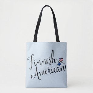 フィンランドアメリカン絡み合ったハート買い物袋 トートバッグ