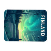 フィンランドイラストレーショントラベルアートヴィンテージ マグネット (横)