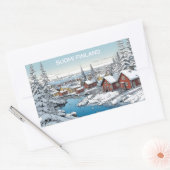 フィンランドウィンターイラストレーション 長方形シール (封筒)