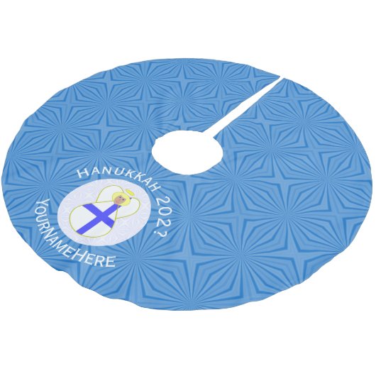 フィンランドエンジェルハヌカーパーソナライズされた国旗 ブラッシュドポリエステルツリースカート (アングル)