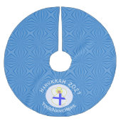 フィンランドエンジェルハヌカーパーソナライズされた国旗 ブラッシュドポリエステルツリースカート (正面)