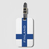 フィンランドカスタムな旅行荷物のフィンランドの旗 ラゲッジタグ (正面縦)