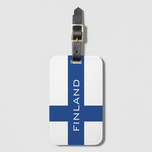 フィンランドカスタムな旅行荷物のフィンランドの旗 ラゲッジタグ (正面縦)