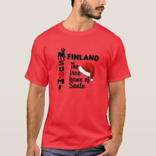 フィンランドサンタのTシャツの赤 Tシャツ