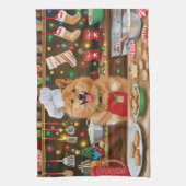 フィンランドスピッツホリデーベーキング:フェスティバルクリスマス キッチンタオル (縦)