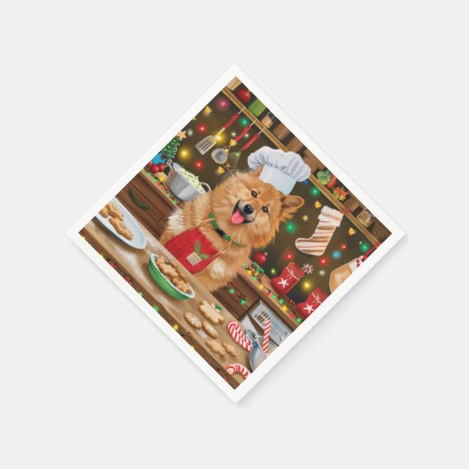 フィンランドスピッツホリデーベーキング:フェスティバルクリスマス スタンダードカクテルナプキン (角)