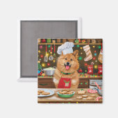 フィンランドスピッツホリデーベーキング:フェスティバルクリスマス マグネット (正面/裏面)