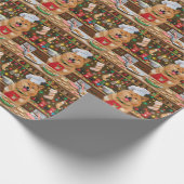 フィンランドスピッツホリデーベーキング:フェスティバルクリスマス ラッピングペーパー (角)