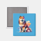 フィンランドスピッツ犬 マグネット (正面/裏面)
