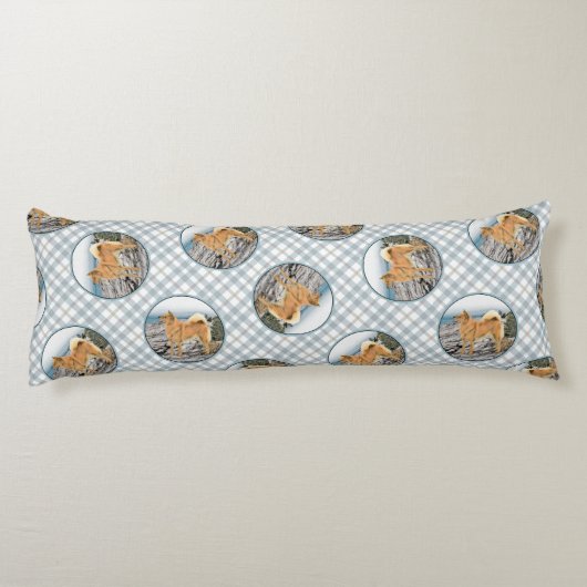 フィンランドスピッツ絵を描シーショアのオリジナルドッグアート ボディピロー (裏面)