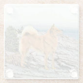 フィンランドスピッツ絵画アットシーショア – Dog Art ガラスコースター (裏面)