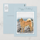 フィンランドスピッツ絵画アットシーショア – Dog Art ポストカード (正面/裏面)