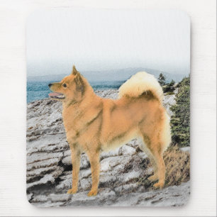 フィンランドスピッツ絵画アットシーショア – Dog Art マウスパッド