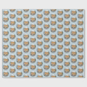 フィンランドスピッツ絵画アットシーショア – Dog Art ラッピングペーパー (フラット)