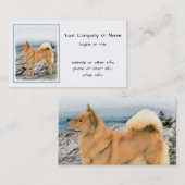 フィンランドスピッツ絵画アットシーショア – Dog Art 名刺 (正面/裏面)