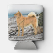 フィンランドスピッツ絵画アットシーショア – Dog Art 缶クーラー (裏面)