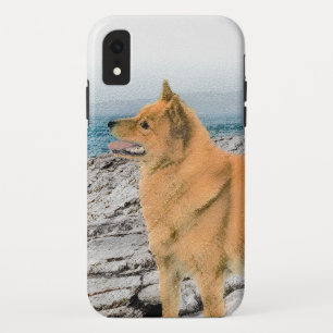 フィンランドスピッツ絵画アットシーショア – Dog Art iPhone XRケース