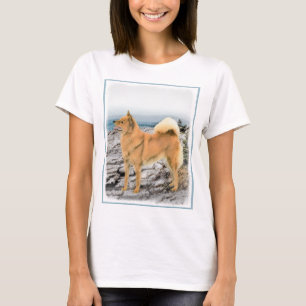 フィンランドスピッツ絵画アットシーショア – Dog Art Tシャツ